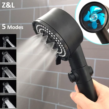 Z&L Turbo Sprchová hlavice pro Koupelnu Vysoký Tlak Sprcha Hlavou Úsporu Vody Jeden Klíč Zastavení Vody Tryska Turbocharge Ruční Sprchy
