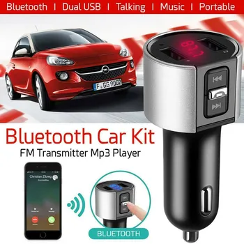 Handsfree Bezdrátová LED FM Vysílač, Bluetooth 4.0 kompatibilní Sada do Auta Duální USB Nabíječka do Auta 3.4 MP3 Hudební Přehrávač