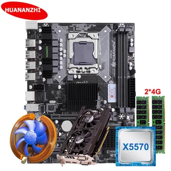 HUANANZHI X58 LGA 1366 základní Deska Combo CPU Xeon E5 X5570 s CPU Chladič RAM 8G DDR3 RECC Paměti Grafická Karta GTX760 2G
