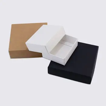20 ks Kraft Černá Bílá papírová Krabice Prázdné Papírové Dárkové Obaly, Krabice Lepenkové Krabice S Víkem, Dárkové Velké Kartonové Krabice