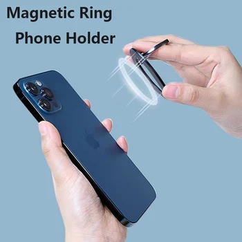Magnetický Kroužek Telefonu, Držák Na Magsafe Skládací Kulatý Magnet Kovové Prst Prsten Stojan Pro Iphone 12 13Pro Max psací Stůl Stabilní Držák