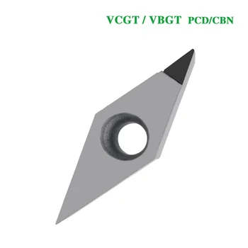 1KS VCGT110304 VCGT160404 VCGT160408 VBGT110302 VBGT160404 Diamantové Destičky VCGT PCD, CBN Blade CNC Soustruhu, Frézy Nástroje na Soustružení