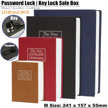 Student Dárek Slovník Mini Trezor Kniha Skrytý Tajný Klíč Zámek Mince Bankovní Karty, Šperky Soukromý Deník Skladování Password Locker