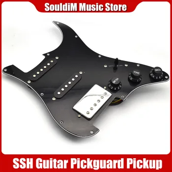 SSH Naloženo Prodrátované Pickguard Pick Magnety Humbucker Snímače, Deska Sada pro ST Elektrická Kytara Náhradní Příslušenství