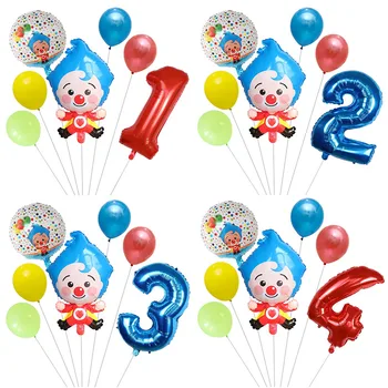 7Pcs Kreslený Klaun Balónky Nastavit Plim Vzduchu Globos Happy Birthday Party Dekorace, Doplňky, Děti, Hračky, Dárky pro Miminko Dodávky