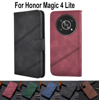 Luxusní Peněženka Flip Kryt Pro Huawei Honor Magic 4 Lite Knihu Případě Funda Pro Čest Magic 4 Lite Ochranné Telefon Pouzdro Kůže Capa
