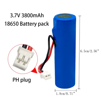 3.7 V Li-ion dobíjecí baterie, 3800 MAH, 18650 baterie s výměnou zásuvky, DIY linka pro nouzové osvětlení