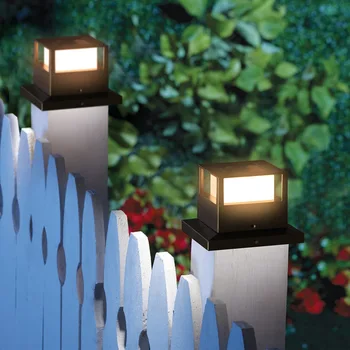 Solární Zahradní Světlo Malé Post Hlavy Světlo Zahradní Plot Plot Nástěnné svítidlo Venkovní Vodotěsné LED Dekorativní Atmosféru Světla