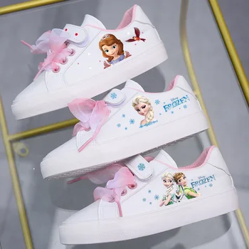 Disney dětské frozen princezna Sophia dívky ležérní obuv pu protiskluzové měkké dno, sportovní boty, tenisky děti boty pro dívky