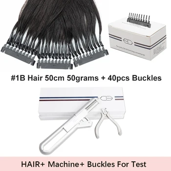 Mrshair 6D Vlasy Rozšíření Stroj Vlasy Konektor 6D-1 Micro Loop Prodlužování Vlasů Non-Remy Přírodní Rovné 6D Spony Kleště 