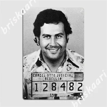 Pablo Escobar Mugshot Cedule Hospoda Garáž Plakety Pub Dekorace Tin Znamení, Plakát
