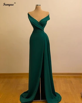 Sexy V-Neck Plesové Šaty Dlouhé Zelené Večerní Šaty Mořská panna Elegantní Formální Šaty pro Ženy Svatební Party Vestidos Skladem