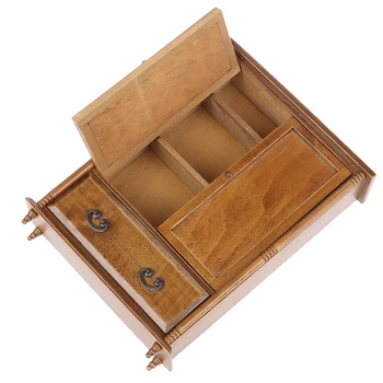 1:12 Panenky Dům Miniaturní Vintage Dřevěná Skříň Model Nábytku Příslušenství