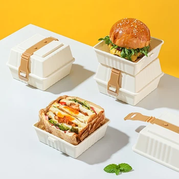 1 Ks 19 CM Bento Nádoby na Potraviny, Pečení, Dezert, Dort, Mísa Balení Burger Snack Boxy, mikrovlnné trouby Domácí Lunchbox Únik Důkaz
