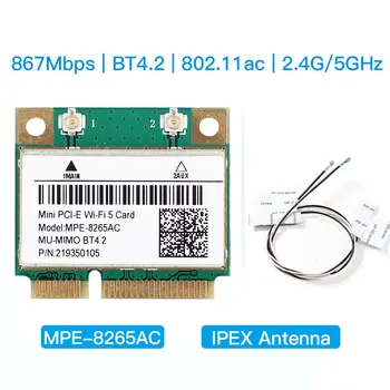 Dual Band 1200Mbps Intel 8265HMW Mini PCI-E Wifi Kartu 802.11 ac Bluetooth 4.2 Bezdrátový Adaptér 2,4 ghz/5GHz Anténa Lepší 7260HMW