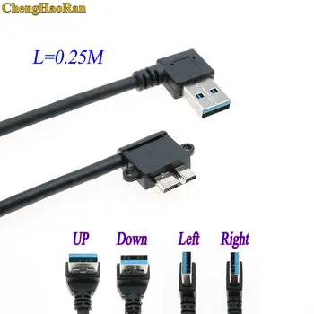 USB Typ A Samec Na Micro B Datové Kabely Kabel Vedení Pro Externí Pevný Disk Disk, USB 3.0 Kabel Úhlová 90 ° Nahoru, Dolů, Vlevo, Vpravo