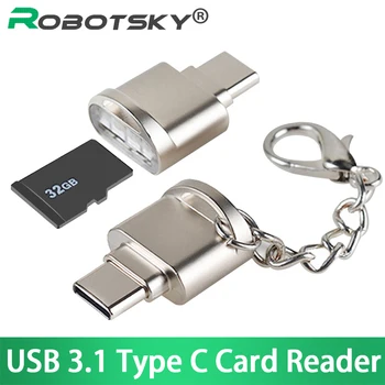 USB Typu C, Čtečka Karet USB3.1 Type-C OTG Adaptér, Podpora Micro SD TF Čtečka Paměťových Karet s Řetězem pro Samsung Galaxy