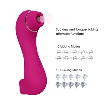 Měkké 10 Speed Jazyk lízání Klitoris, Vaginální Bradavky sání Vibrátor, Vibrační přísavky orální Sex, sání Sexuální hračky pro ženy