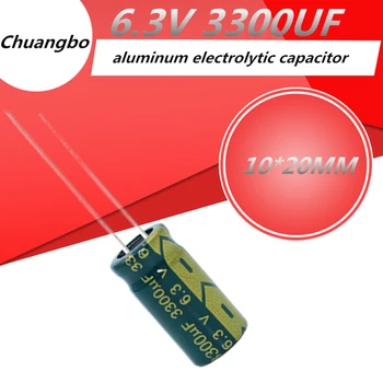 10ks 6.3V3300UF 10*20 3300UF 6,3 V Low ESR/Impedance vysoké frekvence hliník elektrolytický kondenzátor velikosti 10*20MM 3300UF 6.3 V, 20%