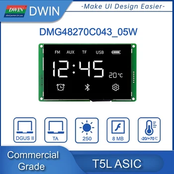 DWIN 4.3 Palcový Dotykový Displej Chytrý UART Sériový TFT LCD Modul 480*270 HMI LCD Displej, Sériový port screen Dotykový Panel