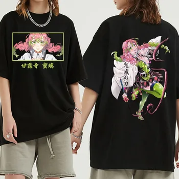 cool anime Kanroji Mitsuri oko T-Shirt Harajuku Demon Slayer Print Letní Muži Ženy Unisex