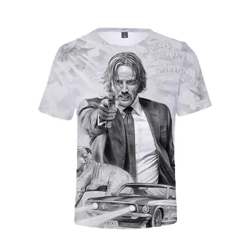 John Wick 3D Tisk T-shirt Keanu Reeves Vrah Ženy Muži Košile John Wick Kapitola 3 Tee Topy Letní Krátký Rukáv Casual T-shirt