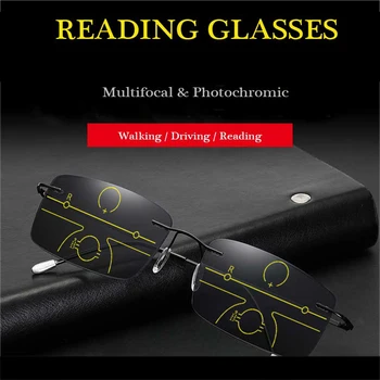 2021 Photochromism Progresivní multifokální brýle na čtení muži Nové Obchodní brýle na čtení ženy anti-blue presbyopickém brýle 1