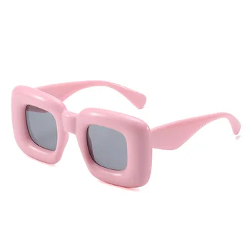 Roztomilý Makron Barva Y2K Módní sluneční Brýle Velký Rám Brýle Square sluneční Brýle Osobnosti Brýle Party Punk Odstíny Brýle UV400