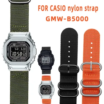 Upravený Náhradní watchband Náramek Pro Casio G-SHOCK GMW-B5000 Černá Modrá Oranžová Armádní Zelená Khaki Nylonový Popruh Příslušenství