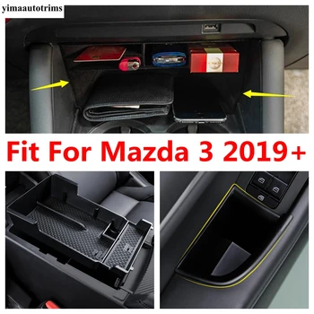 Centrální Ovládání Úložný Box / Přední Dveře, Loketní Opěrka Paletový Kontejner Organizátor Pro Mazda 3 2019 - 2022 Černý Interiér Příslušenství
