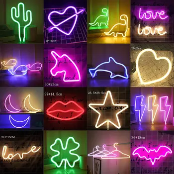 Neon Noční Světlo Znamení Usb Zvířat 3D Led Světlo, Lampa Láska Cloud Novinka Neony pro dětský Pokoj Dekor Svatební Party Dárek