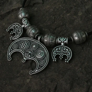 lanseis 1ks Vikingské Šperky Oblečení pro Dámy Viking Prso Bling přívěsek slovanský Lunula ženy šperky