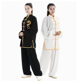 Bojová Umění Jednotné Kung Fu Vyhovuje Dlouhý Rukáv Tai Chi Oblečení, Čínské Tradiční Lidové Taiji Venkovní Pěší Ráno Sprots