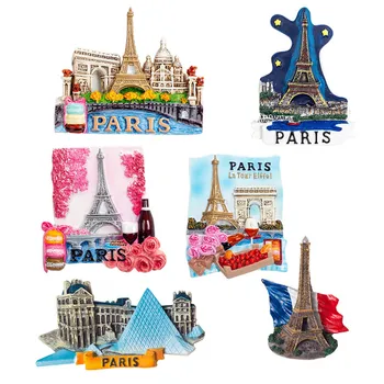 3D Pryskyřice Franch Cestovní Suvenýry, Magnety na Lednici Paříž Eiffelova Věž Magnetická Lednička Samolepky Pro Domácí Kuchyně, Dekorace