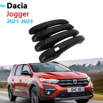 Lesklé Černé kliky Dveří Kryt pro Dacia Jogger 2021 2022 2023 Auto Vnější Proti Poškrábání Odolné Samolepky Styling Příslušenství