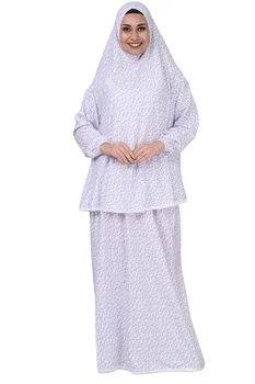 Muslimské plné uzavřené modlitba šaty Islámské tradiční bavlna ženy slim iki 2 ks Sada Ramadánu náhodné barvy