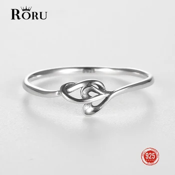 RORU Nové 925 stříbrné originální certifikované Vyhloubeny Vlákna Prsten, Kroužky, Nepravidelné Geometrické Prsteny pro Ženy Minimalistický Prsten Šperky