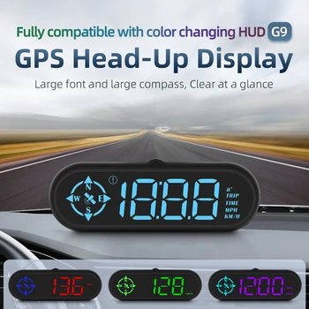 Heads Up LED Displej GPS Rychloměr Inteligentní Digitální Upozornění Připomenutí Kompas Auto HUD Díly Pro Všechny Vozy