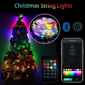 Víla LED String Světla, Dálkové Ovládání RGB Smart Garland Lampa Led Venkovní a Vnitřní Ložnice Dekorace Party Vánoční Proužek Světla
