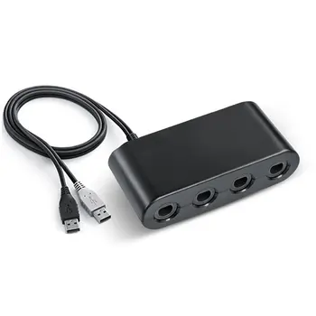 GameCube Controller Adaptér pro Nintendo Wii U a PC USB - 4 Porty Připojení Klepněte Konvertor pro Multi-Player Hry Černá