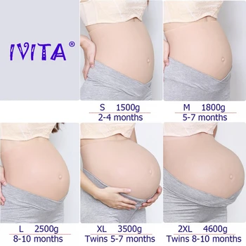 IVITA 100% Umělé Silikonové Falešné Těhotné Měkké Břicho Realistické Silikonové Těhotenství Jelly Belly Pro Crossdresser Unisex Cosplay