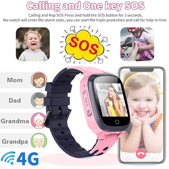 4G Děti, Chytré Hodinky, GPS, WIFI, Video Volání SOS Holky Camera Tracker Sledovat Polohu Telefonu A IP67 Vodotěsné Smartwatch Pro Kluky