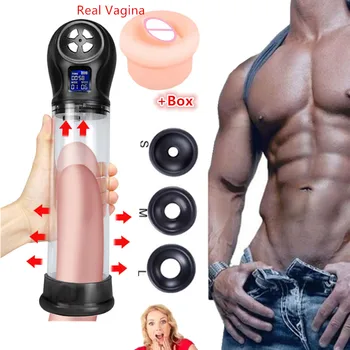 Elektrická Pumpa na Penis Vakuová Pumpa pro Muže Penis Rozšíření USB Automatické Penis Extender Erekce Penisu Zvětšovací Sexuální Hračky pro Muže