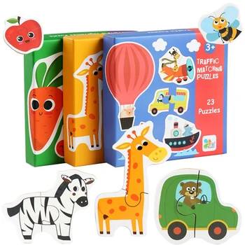 Děti Odpovídající Puzzle Zvířat Přepravy Ovoce, Zeleniny, Brzy didaktické Hračky pro Děti, Děti, Vzdělávací Hračky Dárek