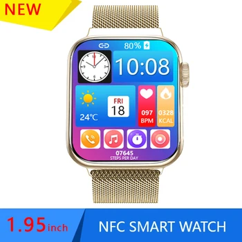 NOVÉ NFC Chytré Hodinky 2022 Bezdrátové Nabíjení Smartwatch Bluetooth Hovory Hodinky Muži Ženy Fitness Náramek Vlastní ciferník +Box