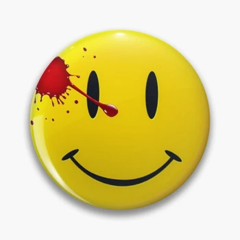 Watchmen Smiley Symbol Měkké Tlačítko Pin Oblečení Klobouk Kov Dekor Ženy Odznak Šperky Klopě Roztomilý Dárek Legrační Brož Módní