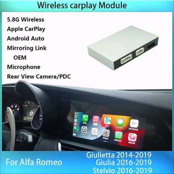2022 Bezdrátové Apple CarPlay Android Auto Dovybavení Auta AI Box Pro Alfa Romeo Stelvio&Giulia/Giulietta Původní Obrazovku Mikrofon