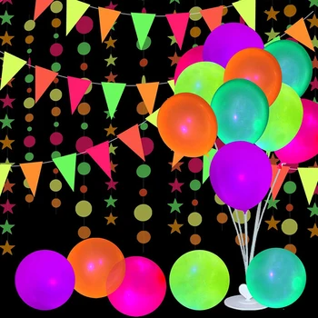 10ks Neon Záře Balónů Fluorescenční Dot Jemné Barevné Hvězdy Svítící Balónky