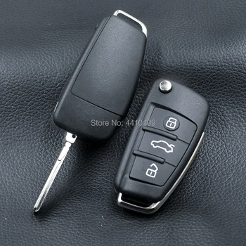 3 Tlačítko Skládací Flip Vzdálené Klíče Pro Audi A2 A3 A4 A6, A6L A8 Q7 Smart Key Případě Náhradní Kryt S Logem Doprava Zdarma