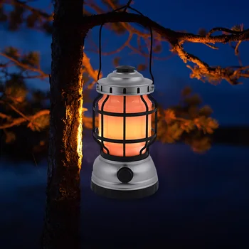 Retro Přenosné Camping Lantern LED Solární Stodola Lucerna Lampa Venkovní Camping USB Dobíjecí Nouzové Osvětlení Petrolejové Lampy